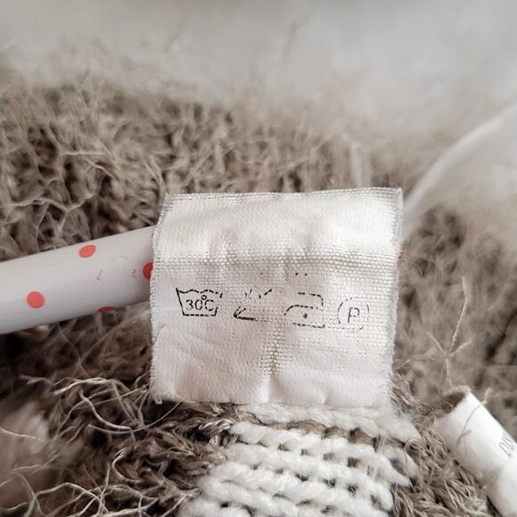 Unbranded Greige Eyelash Fuzzy Nubby Cowl Turtleneck Wool Blend Sweater Small - Picture 5 of 8